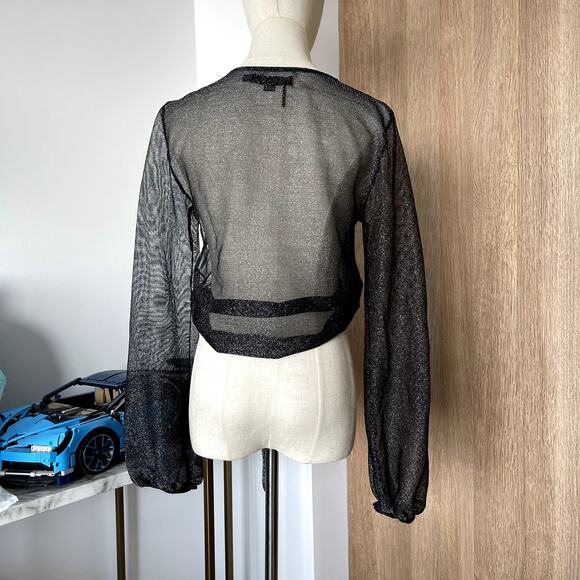 John John Women's V-neck Mesh Cover Top w/ Ties (S) - Picture 2 of 4